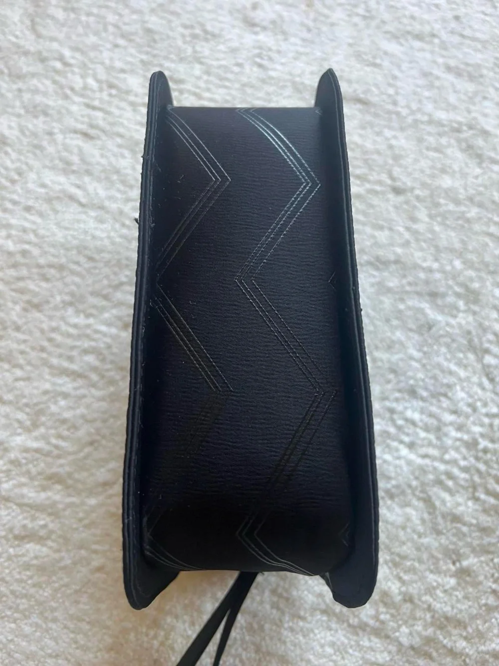 Giorgio Armani Black Leather Cosmetic Wristlet with Logo